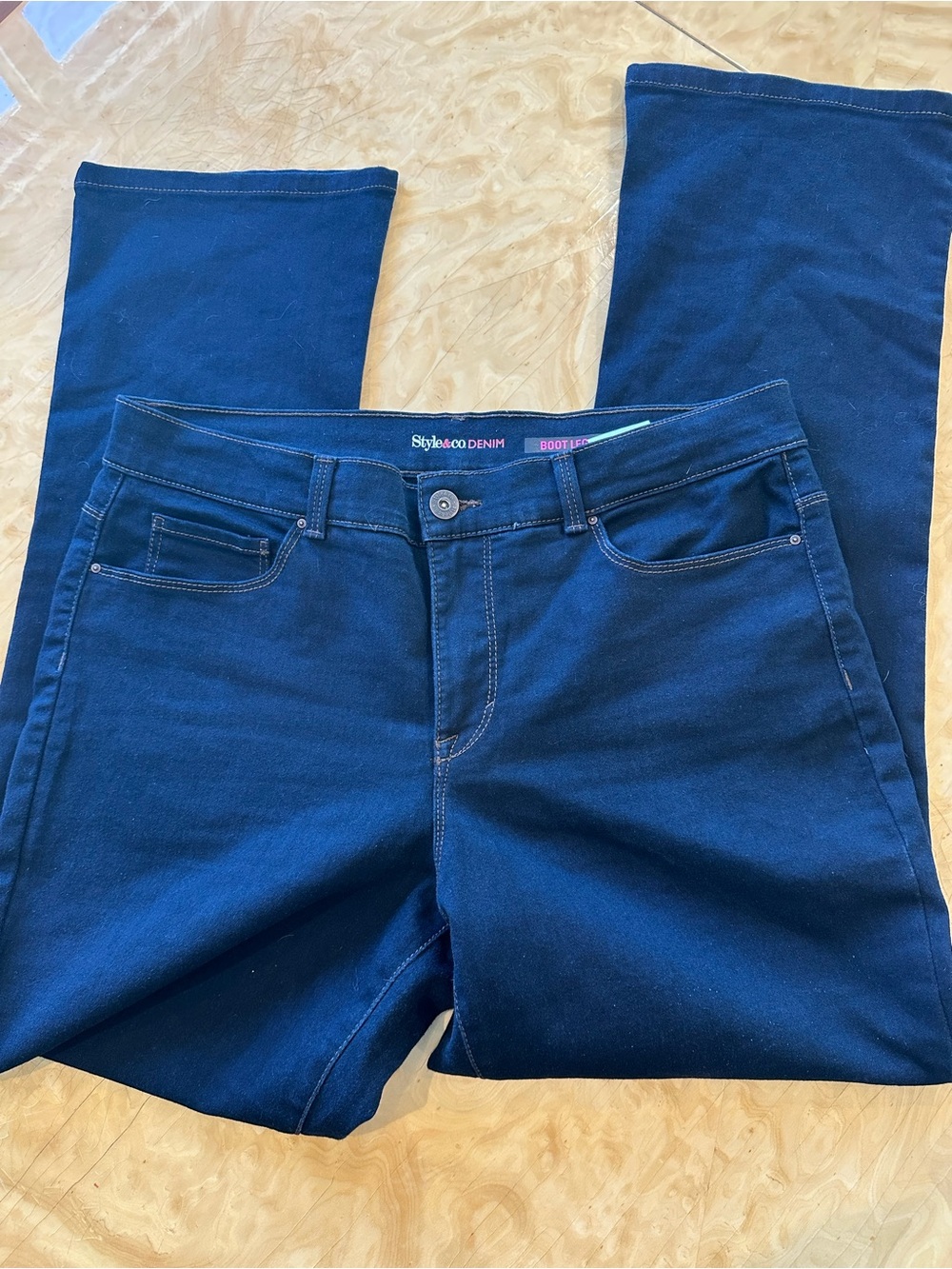 Style & Co. Women's Navy Bootcut Jeans Size 14 Short